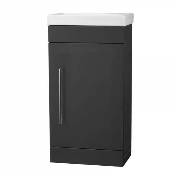 Roper Rhodes Esta 1 Door Freestanding Vanity Unit With Basin – 450mm Wide - Gloss Dark Clay