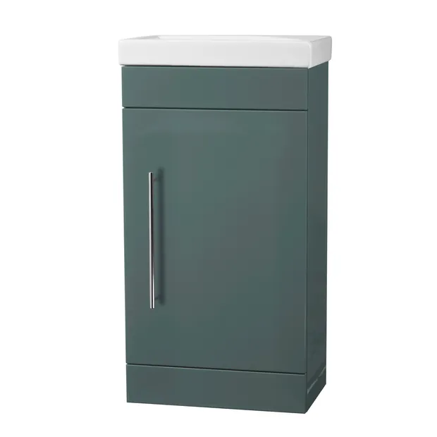 Roper Rhodes Esta 1 Door Freestanding Vanity Unit With Basin – 450mm Wide - Juniper Green
