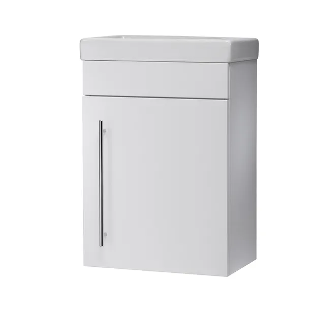 Roper Rhodes Esta 1 Door Wall Hung Vanity Unit With Basin – 450mm Wide - White