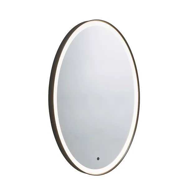 Roper Rhodes Frame Oval Illuminated LED Mirror – 490mm Wide - Black