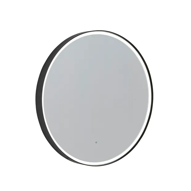 Roper Rhodes Frame Circular Illuminated LED Mirror – 600mm Wide - Black