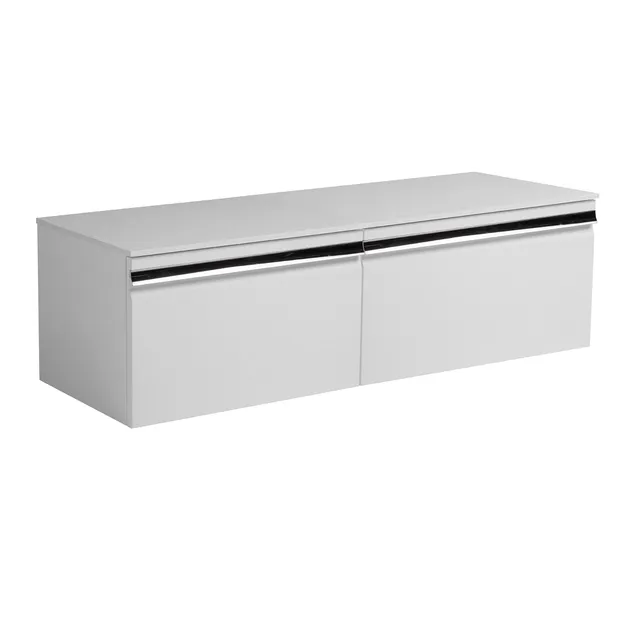 Roper Rhodes Pursuit 2 Drawer Wall Hung Vanity Unit With Worktop – 1200mm Wide - White