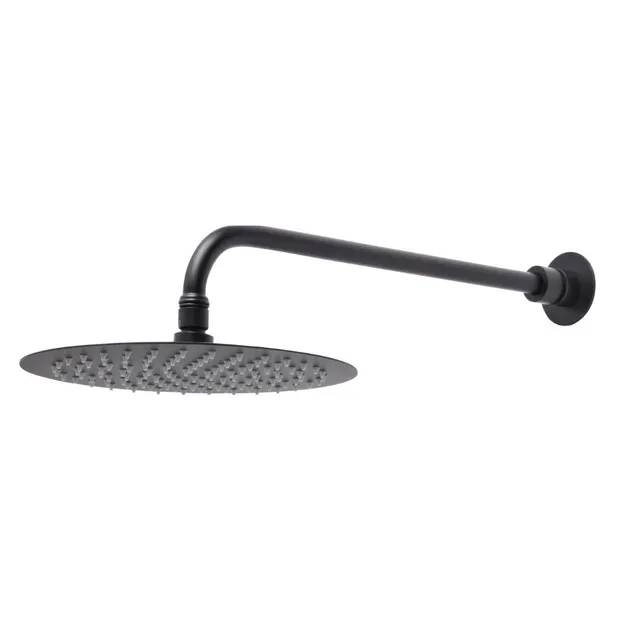 Roper Rhodes Round Adjustable Shower Arm – 460mm Long - Matt Black