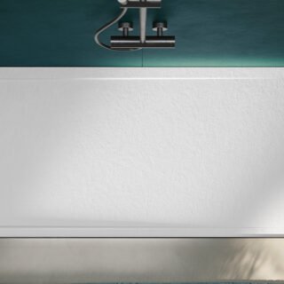 Acquabella Halo Slate Rectangular Shower Tray - Cemento - Image 5