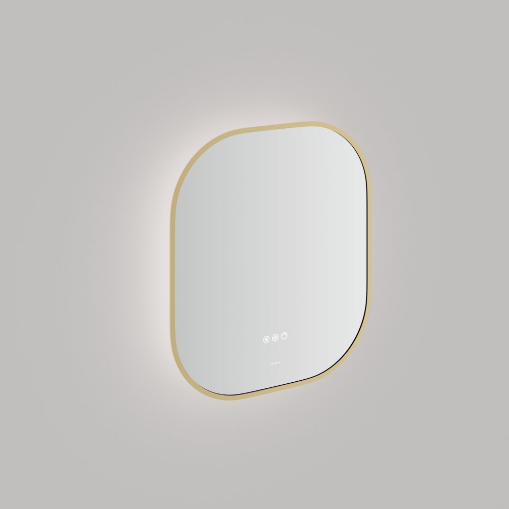 Calypso Marbella Framed LED Illuminated Mirror – 600mm x 700mm - Gold