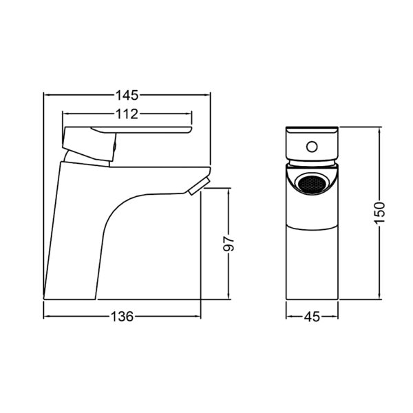 Calypso Cento Deck Mounted Basin Mixer Tap - Image 2