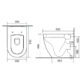 Calypso Cleveland Comfort Height Back To Wall Toilet With Soft Close Seat - White - Image 2