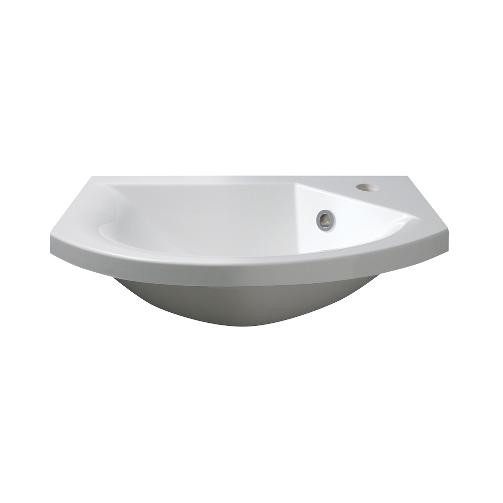 Calypso Shoulder Art Slimline Wall Hung Basin – 1 RH TH – White - 544mm