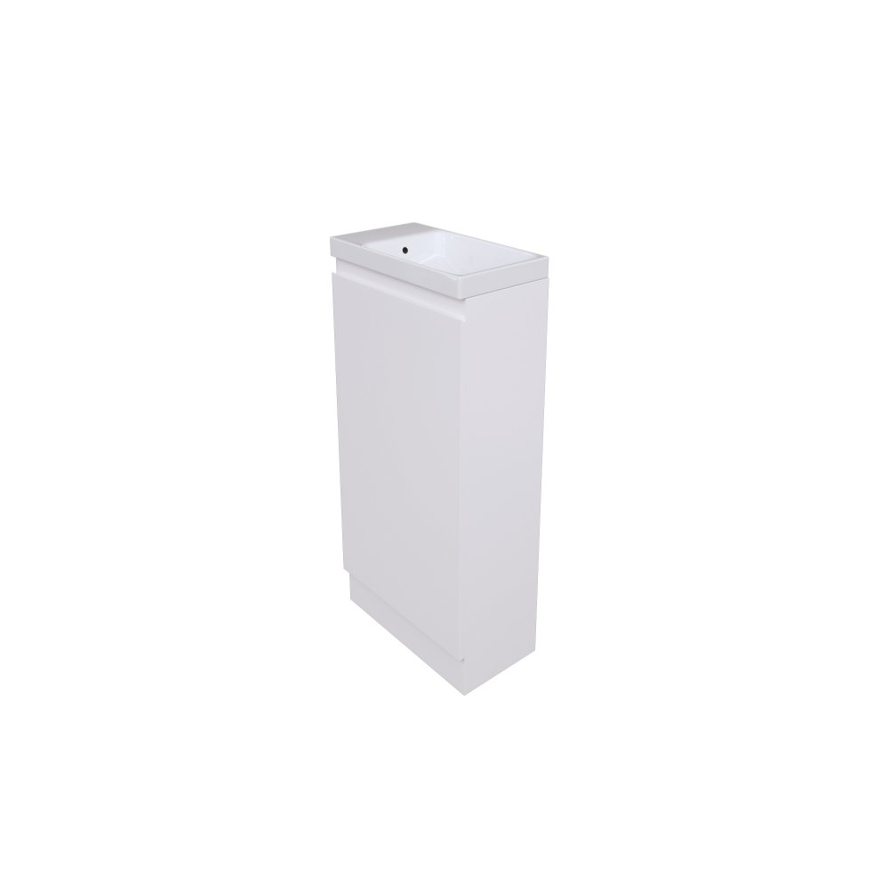 Calypso Veneto 1 Door Wall Hung Vanity Unit With Basin – 400mm Wide – 1 TH – LH - Pearl