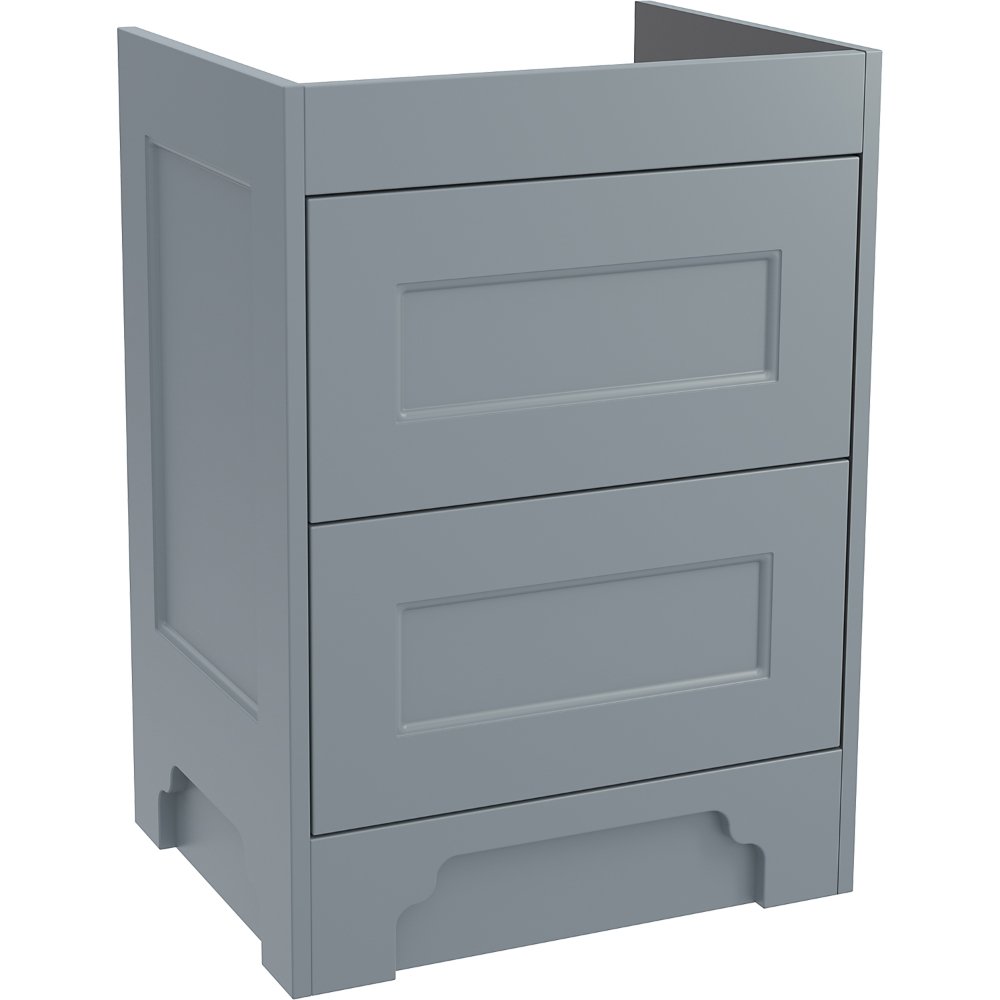 Calypso Chelworth 2 Drawer Floor Standing Vanity Unit With Cirrus White Basin – 600mm Wide – 1 TH - Aqua Mist