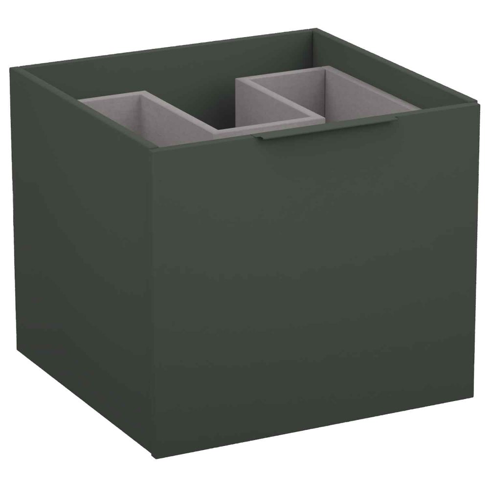 Calypso Tesima 2 Drawer Wall Hung Vanity Unit With Character Oak Worktop And White Basin – 500mm Wide – No TH - Fir Green