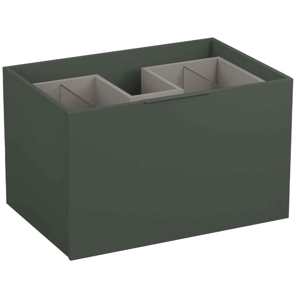 Calypso Tesima 2 Drawer Wall Hung Vanity Unit With Character Oak Worktop And White Basin – 700mm Wide – No TH - Fir Green