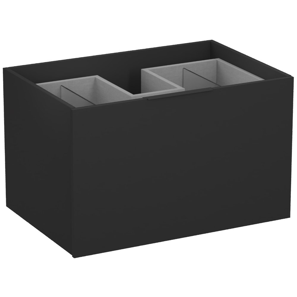 Calypso Tesima 2 Drawer Wall Hung Vanity Unit With White Basin – 700mm Wide – 1 TH - Matt Black
