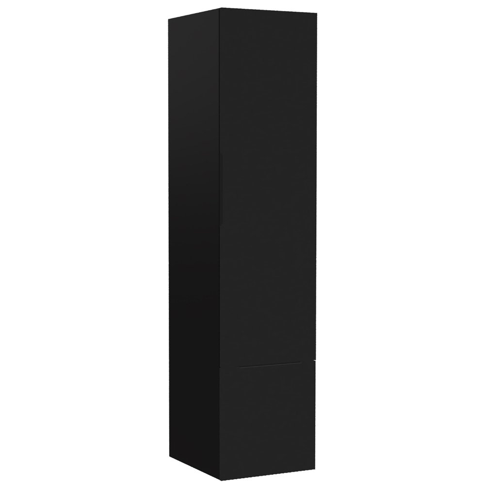Calypso Tesima 1 Door And 1 Drawer Wall Hung Tall Storage Unit – 1500mm High - Matt Black