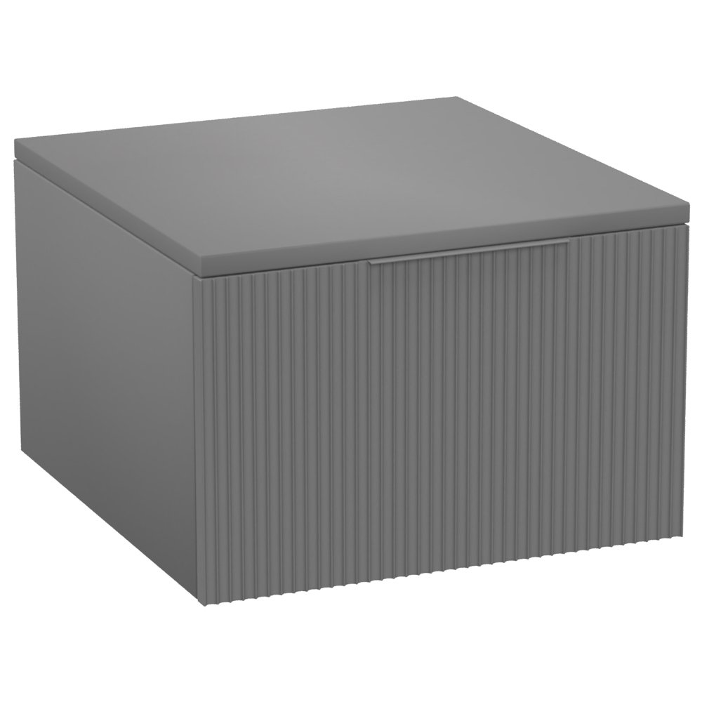 Calypso Tesima Fluted 1 Drawer Wall Hung Complement Unit – 500mm Wide - Steeple Grey