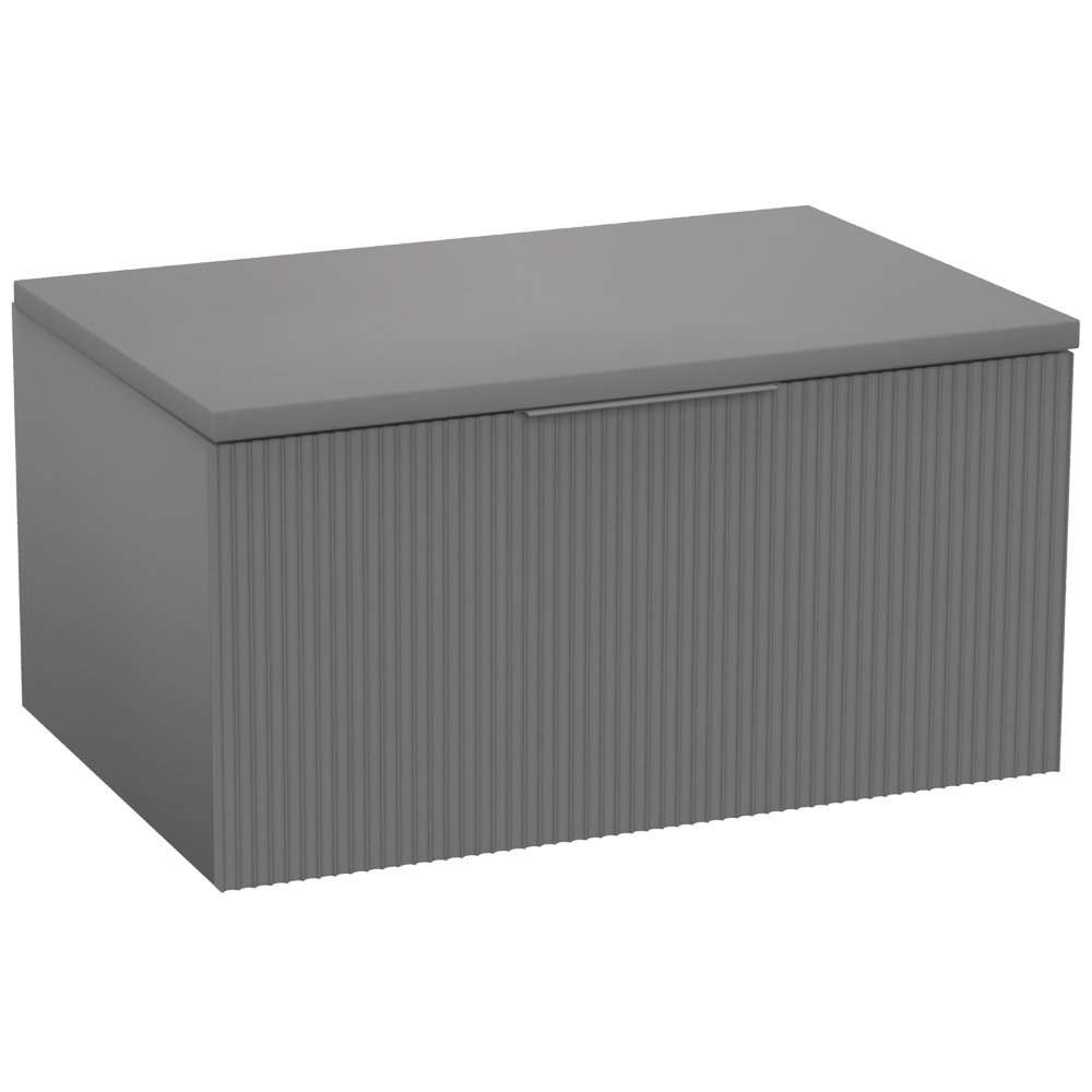 Calypso Tesima Fluted 1 Drawer Wall Hung Complement Unit – 700mm Wide - Steeple Grey