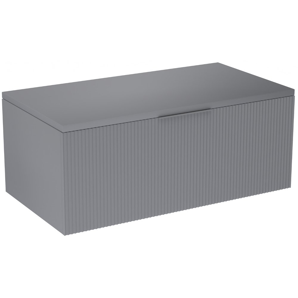 Calypso Tesima Fluted 1 Drawer Wall Hung Complement Unit – 900mm Wide - Steeple Grey