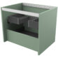 Calypso Isla 2 Drawer Wall Hung Vanity Unit With Grey Terrazzo Worktop And White Basin - 600mm Wide - Image 6