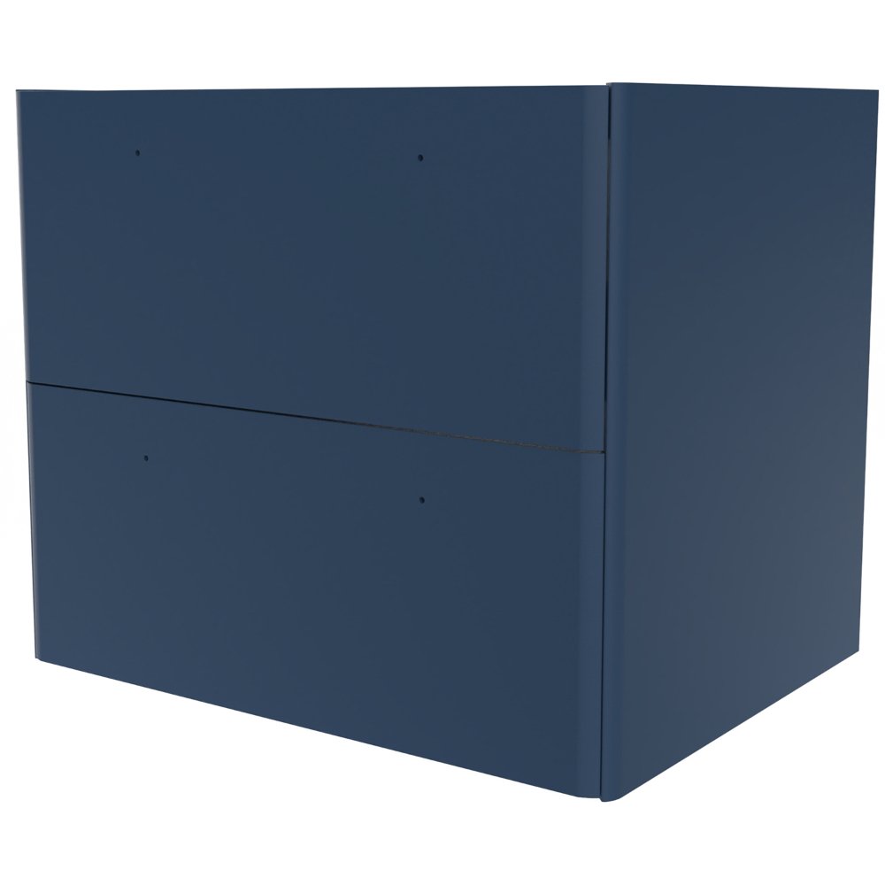 Calypso Isla 2 Drawer Wall Hung Vanity Unit With Stratus White Worktop And White Basin – 600mm Wide - Nevy Blue