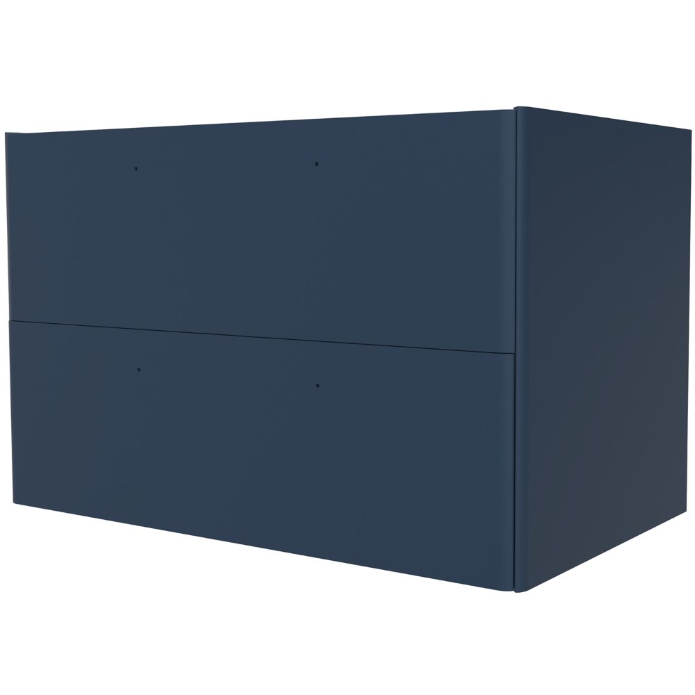 Calypso Isla 2 Drawer Wall Hung Vanity Unit With Grey Terrazzo Worktop And Gloss White Basin – 800mm Wide - Nevy Blue