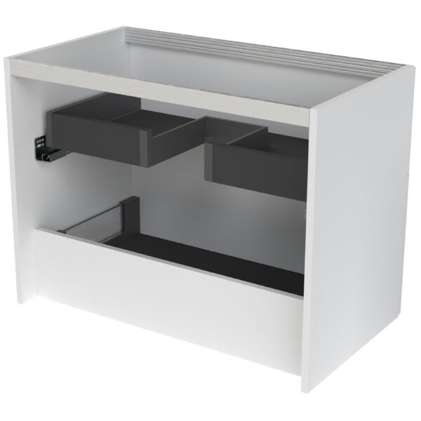 Calypso Aurelia 2 Drawer Wall Hung Vanity Unit With Cast Marble Basin - 800mm Wide - 1 TH - Image 2