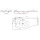 Calypso Casella 1 Door And 2 Drawer Wall Hung Vanity With Orta White Glass Basin - 1040mm Wide - 1 TH - Image 6
