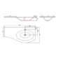 Calypso Casella 1 Door And 2 Drawer Wall Hung Vanity With Orta White Glass Basin - 1040mm Wide - 1 TH - Image 8
