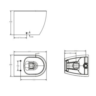 Tissino Davoli Back To Wall Toilet With Wrapover Soft Closeover Soft Close Seat - Hinge Cover Caps - Image 2