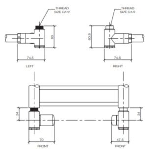 Tissino Hugo Dual Fuel Radiator Valves For Wall Plumbing Connection - Anthracite - Image 2
