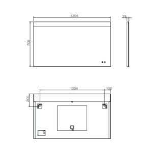 Tissino Leone Strip Lighting Illuminated Mirror With Demister And Double Touch Sensor - 1200mm x 700mm - Image 2
