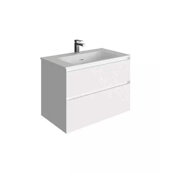 Tissino Mozzano 2 Drawer Wall Hung Vanity Unit With Catina Basin – 500mm - Matt White