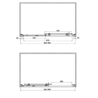 Tissino Rivelo Recessed Sliding Shower Door - Image 2