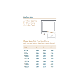 Merlyn Ionic Essence Frameless Hinged Shower Door With Inline Panel - Side Panel Options - Image 3
