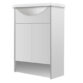 Calypso Brecon 2 Door Floor Standing Slimline Vanity Unit With Art Cast Marble White Basin - 650mm Wide - 1 TH - RH - Image 2