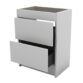 Calypso Brecon 2 Drawer Floor Standing Slim Vanity Unit With Chandler Ceramic White Basin - 600mm Wide - 1 TH - Image 2