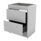 Calypso Brecon 2 Drawer Floor Standing Vanity Unit With Calypstone Aura Storm Grey Basin - 600mm Wide - No TH - Image 2