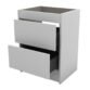 Calypso Brecon 2 Drawer Floor Standing Vanity Unit With Memphis Ceramic White Basin - 600mm Wide - 1 TH - Image 2