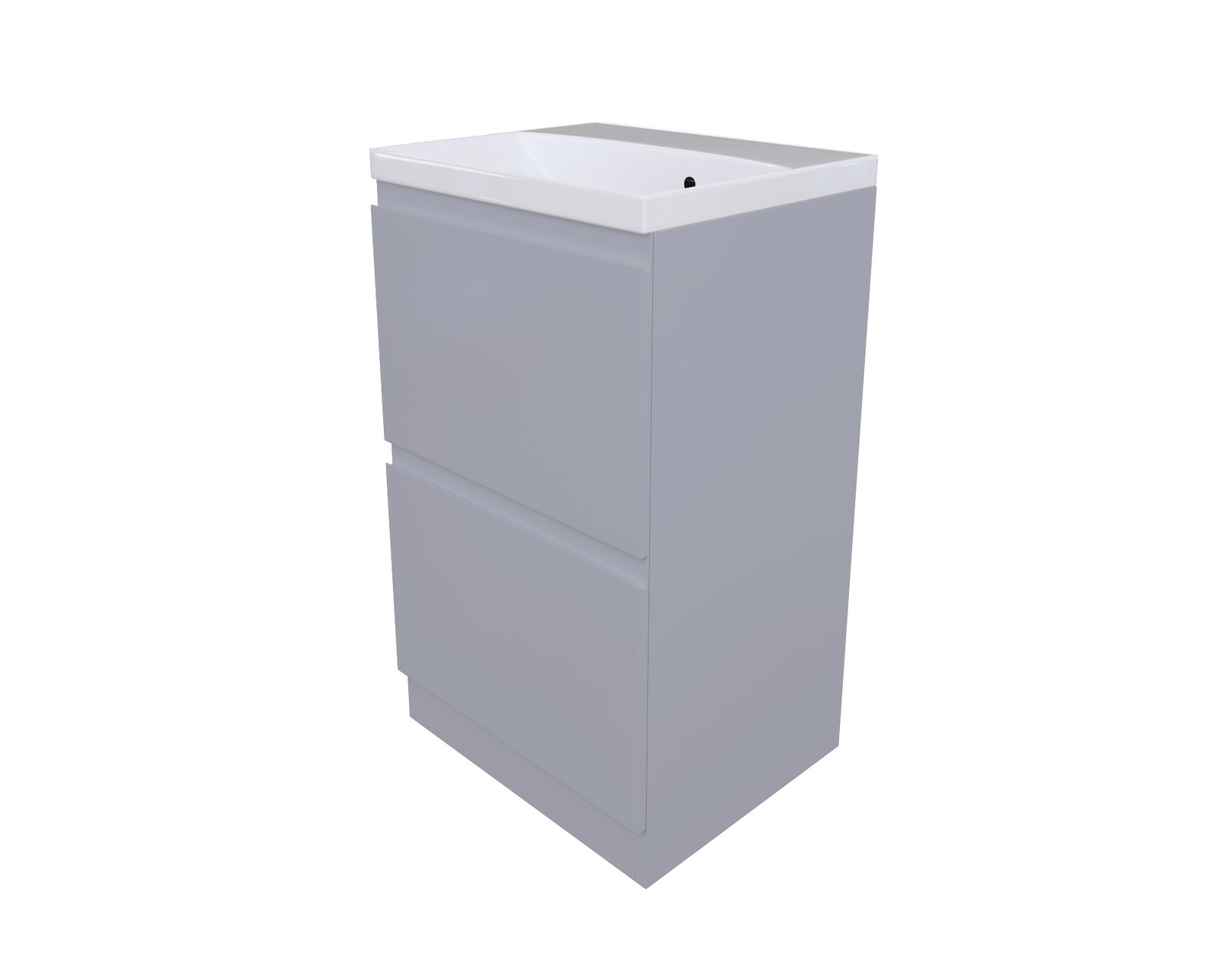 Calypso Veneto 2 Drawer Floor Standing Vanity Unit With Modena Cast Marble Basin – 500mm Wide – 1 TH - Shale