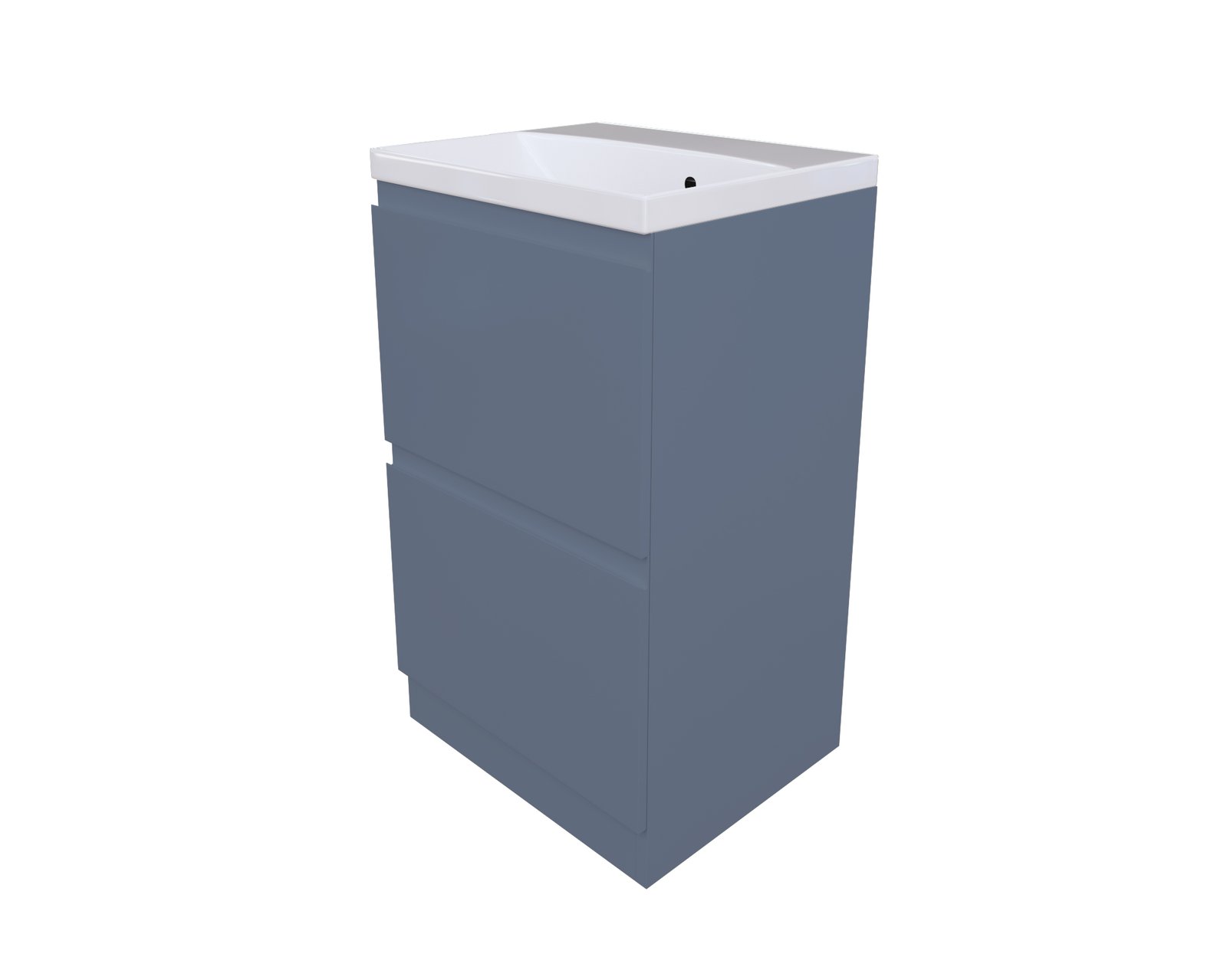 Calypso Veneto 2 Drawer Floor Standing Vanity Unit With Modena Cast Marble Basin – 500mm Wide – 1 TH - Lagoon Mist