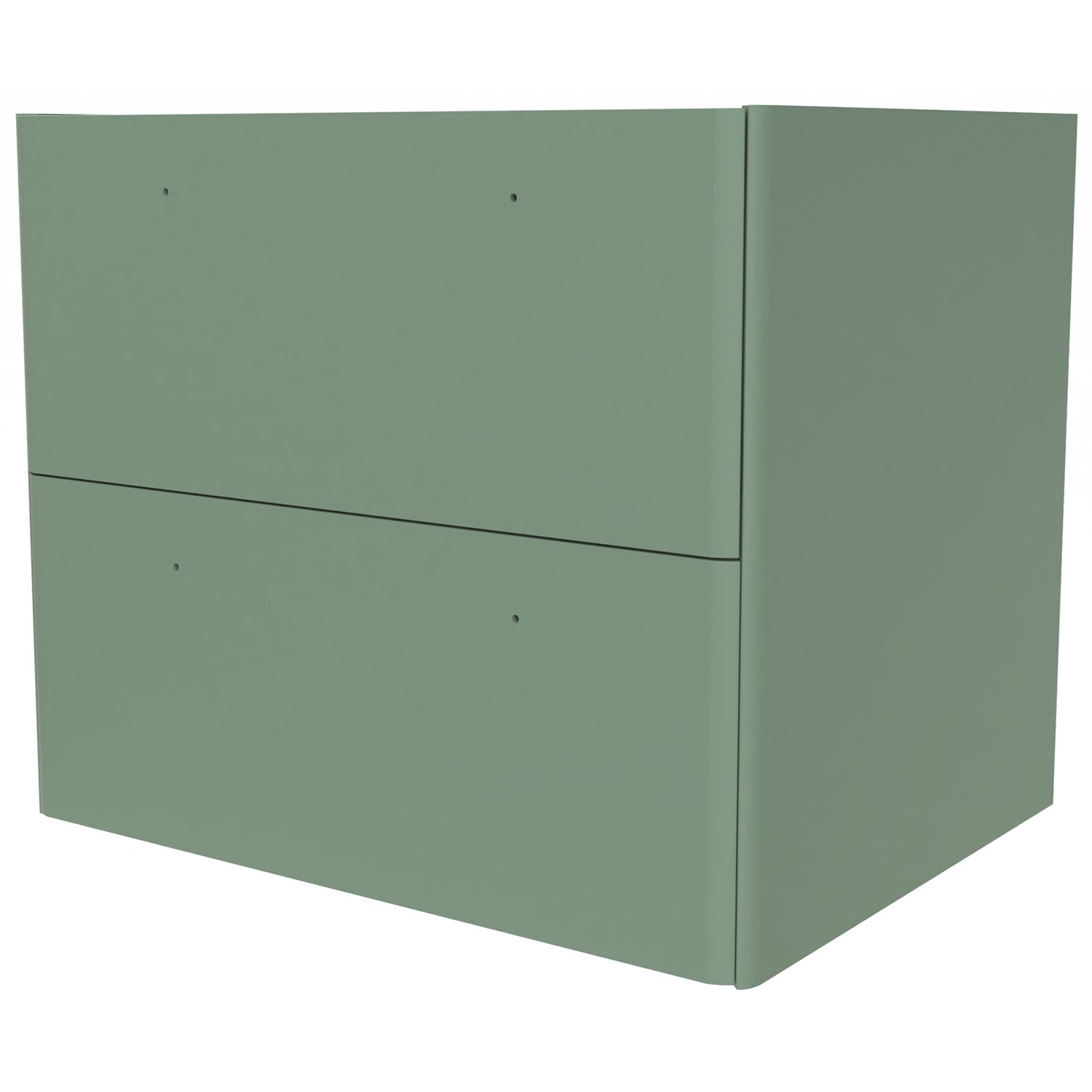 Calypso Isla 2 Drawer Wall Hung Vanity Unit With Milan Ceramic White Basin – 600mm Wide - Fern Green