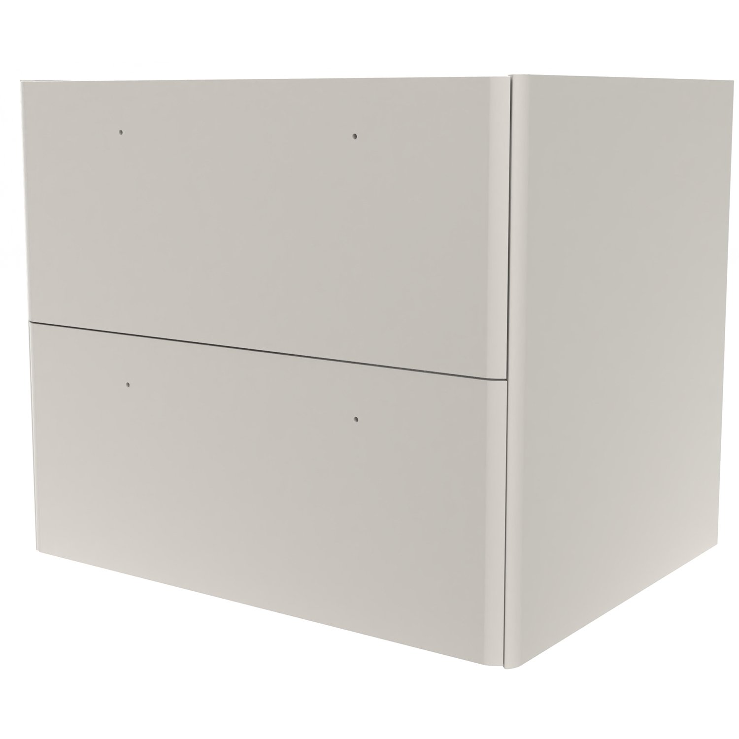 Calypso Isla 2 Drawer Wall Hung Vanity Unit With Milan Ceramic White Basin – 600mm Wide - Mist Grey