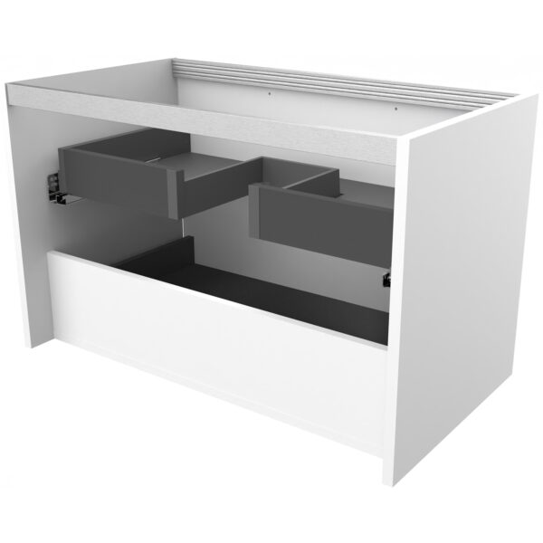Calypso Isla 2 Drawer Wall Hung Vanity Unit With Milan Ceramic White Basin - 800mm Wide - Image 2