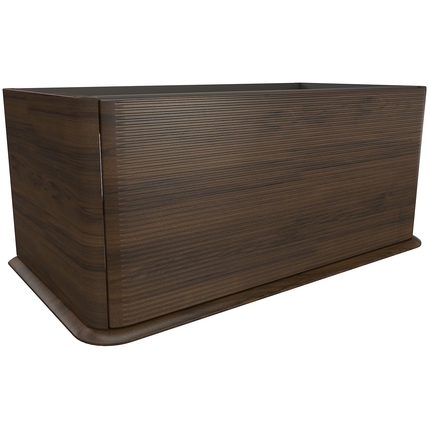 Calypso Petra 1 Drawer Wall Hung Vanity Unit With Solid Surface Worktop with Desert Sand Basin – 980mm Wide – 1 TH - Persian Walnut