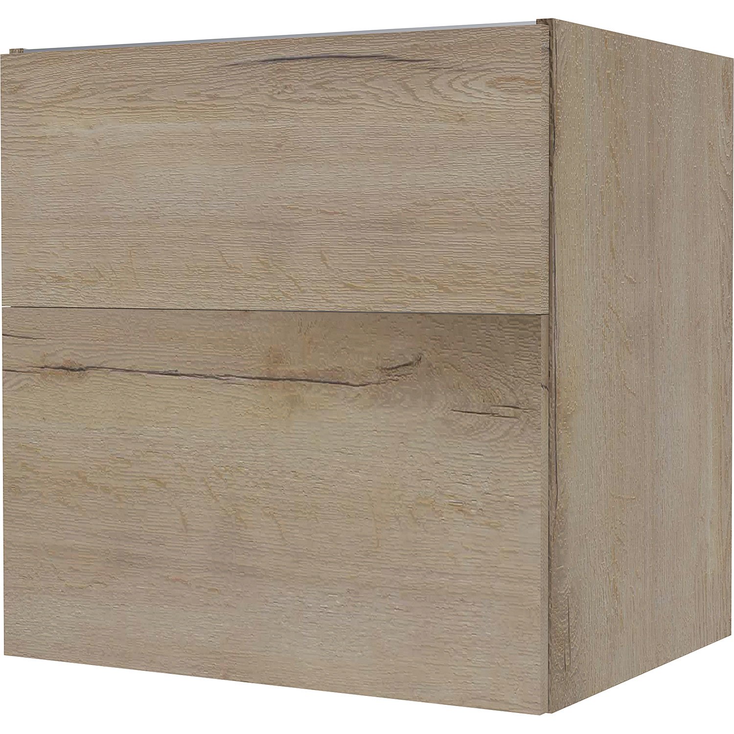 Calypso Aurelia 2 Drawer Wall Hung Vanity Unit With Cast Marble Basin – 600mm Wide – 1 TH - Light English Oak