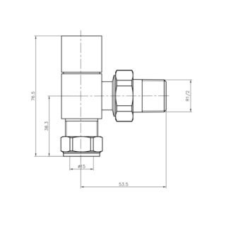 Eastbrook Square Head Angled Manual Radiator Valves Pair - Chrome - Image 2