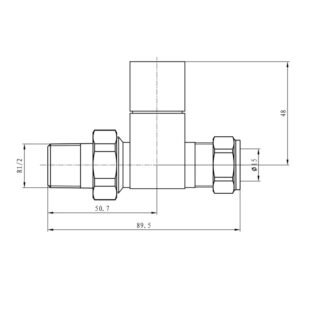 Eastbrook Square Head Straight Manual Radiator Valves Pair - Chrome - Image 2