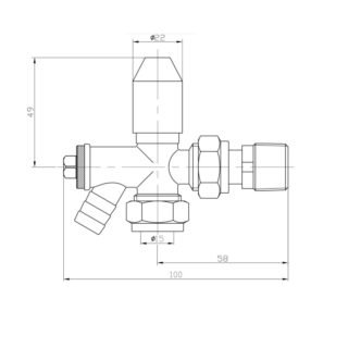 Eastbrook Drain Off Lock shield and Drain Valve - Chrome - Image 2