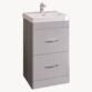 Eastbrook Cavone 2 Drawer Floor Standing Vanity Unit With Basin - 600mm Wide - 1 Tap Hole - Matt Grey