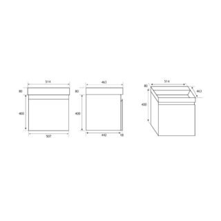 Eastbrook Gravina 1 Drawer Wall Hung Vanity Unit With Basin - 500mm Wide - 1 Tap Hole - Image 2