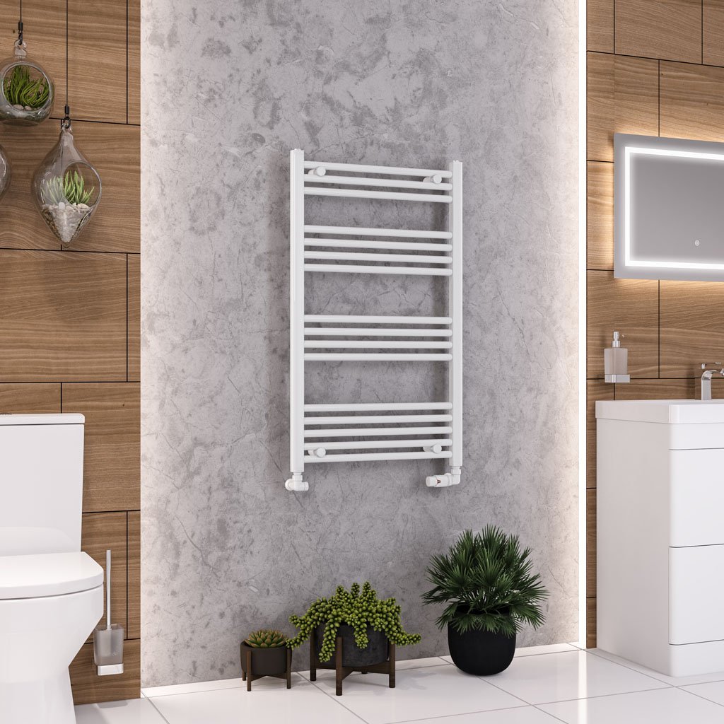 Eastbrook Wendover Straight Heated Towel Rail – White - 1000mm x 600mm